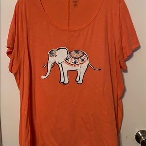 Orange T-shirt with elephant